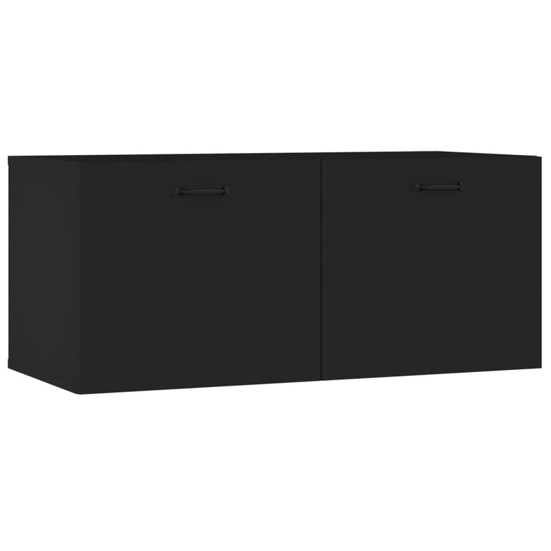 Wandkast 80x35x36,5 cm bewerkt hout zwart MeubelReus