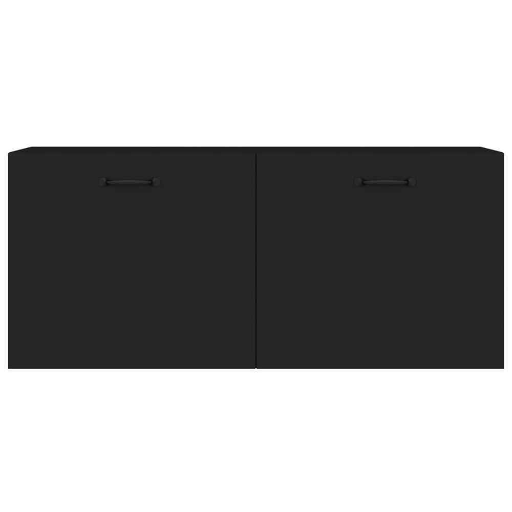 Wandkast 80x35x36,5 cm bewerkt hout zwart MeubelReus