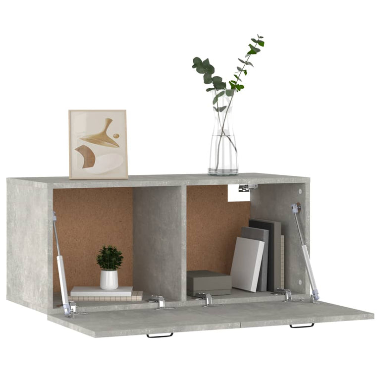 Wandkast 80x35x36,5 cm bewerkt hout betongrijs MeubelReus