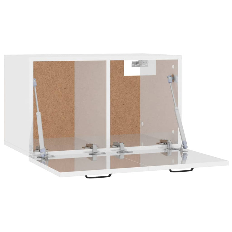 Wandkast 80x35x36,5 cm bewerkt hout hoogglans wit MeubelReus