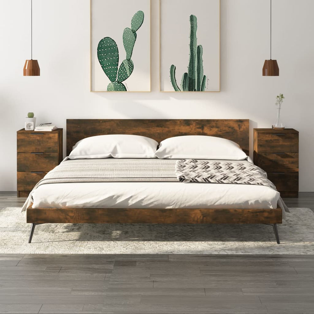 Nachtkastjes 2 st 40x36x65 cm gerookt eikenkleurig MeubelReus