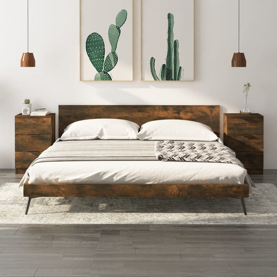 Nachtkastjes 2 st 40x36x65 cm gerookt eikenkleurig MeubelReus