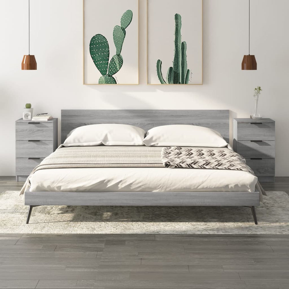 Nachtkastjes 2 st 40x36x65 cm grijs sonoma eikenkleurig MeubelReus