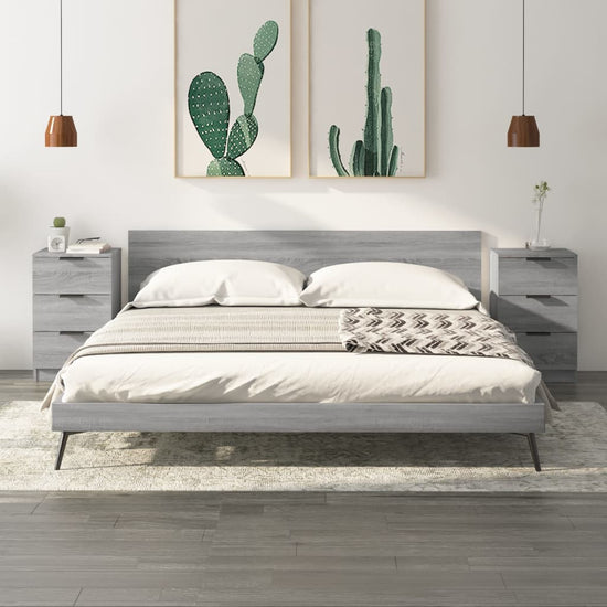Nachtkastjes 2 st 40x36x65 cm grijs sonoma eikenkleurig MeubelReus