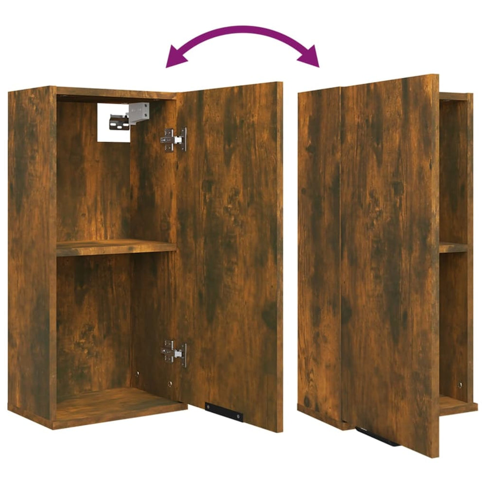 Badkamerkast wandgemonteerd 32x20x67 cm gerookt eiken MeubelReus