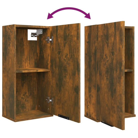 Badkamerkast wandgemonteerd 32x20x67 cm gerookt eiken MeubelReus