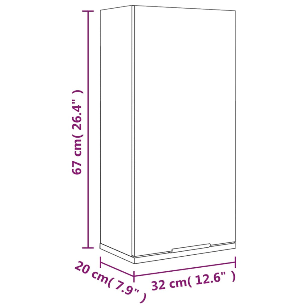 Badkamerkast wandgemonteerd 32x20x67 cm gerookt eiken MeubelReus