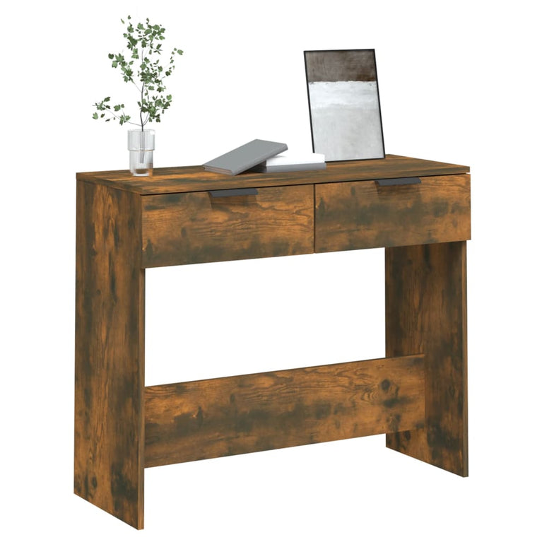 Wandtafel 90x36x75 cm bewerkt hout gerookt eikenkleurig MeubelReus