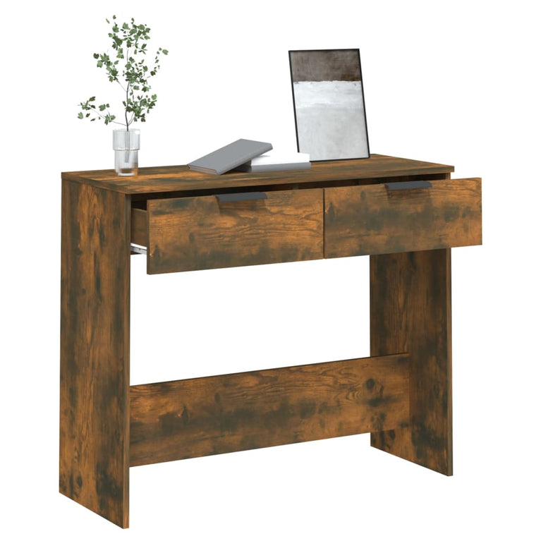 Wandtafel 90x36x75 cm bewerkt hout gerookt eikenkleurig MeubelReus