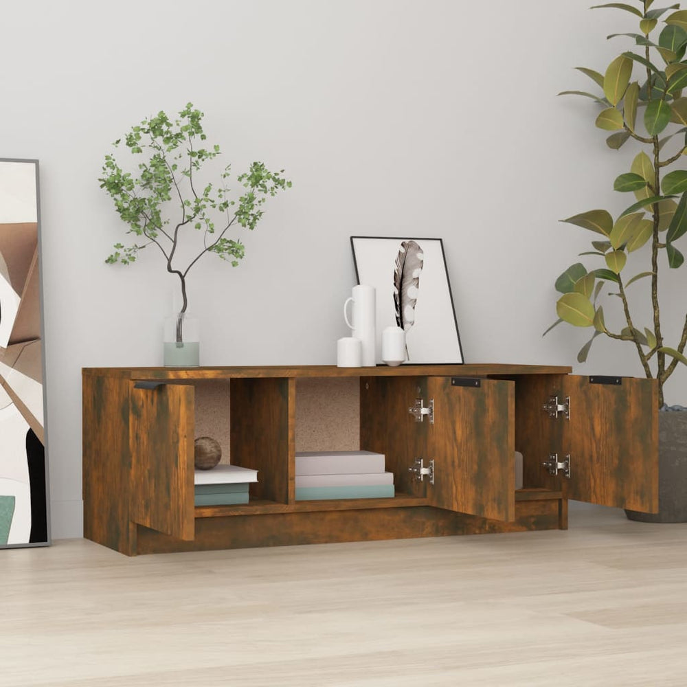 Tv-meubel 102x35x36,5 cm bewerkt hout gerookt eikenkleurig MeubelReus