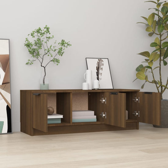 Tv-meubel 102x35x36,5 cm bewerkt hout bruin eikenkleur MeubelReus
