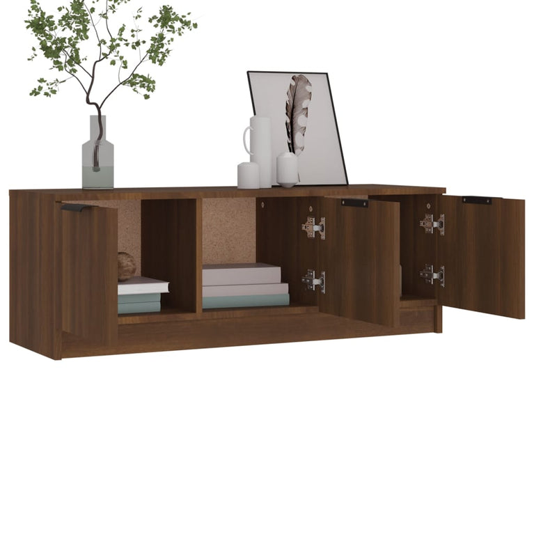 Tv-meubel 102x35x36,5 cm bewerkt hout bruin eikenkleur MeubelReus