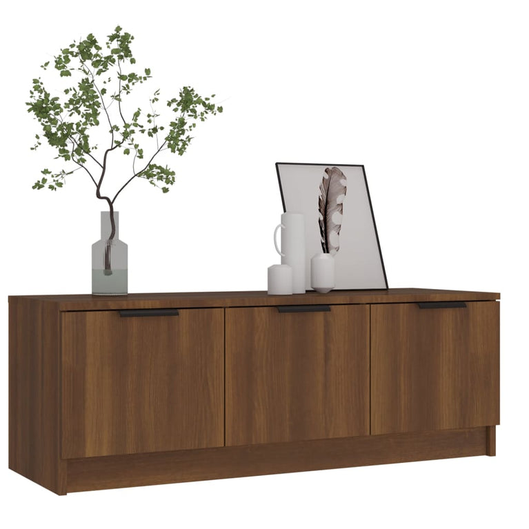 Tv-meubel 102x35x36,5 cm bewerkt hout bruin eikenkleur MeubelReus