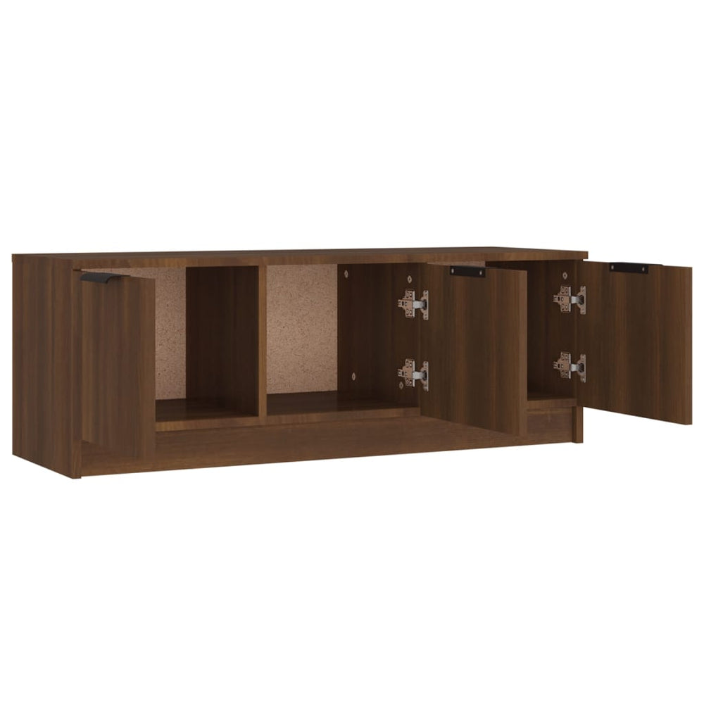 Tv-meubel 102x35x36,5 cm bewerkt hout bruin eikenkleur MeubelReus