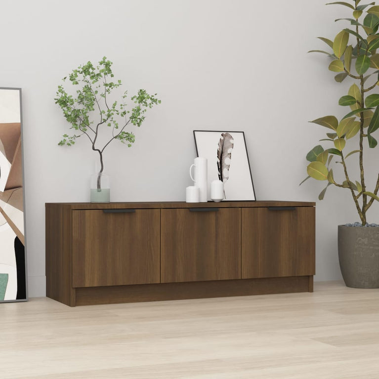 Tv-meubel 102x35x36,5 cm bewerkt hout bruin eikenkleur MeubelReus