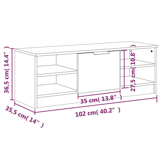 Tv-meubel 102x35,5x36,5 cm bewerkt hout gerookt eikenkleurig MeubelReus