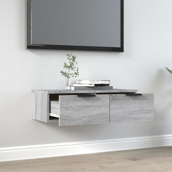 Wandkast 68x30x20 cm bewerkt hout grijs sonoma eikenkleurig MeubelReus