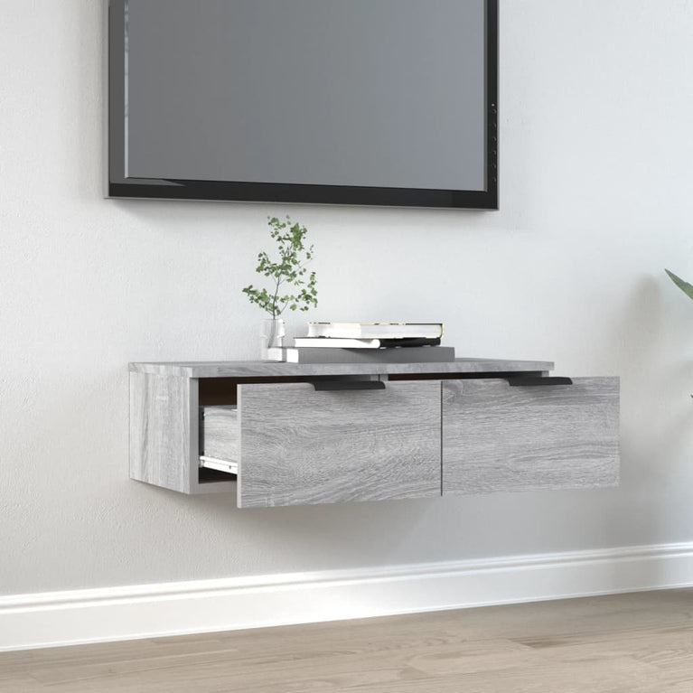 Wandkast 68x30x20 cm bewerkt hout grijs sonoma eikenkleurig MeubelReus