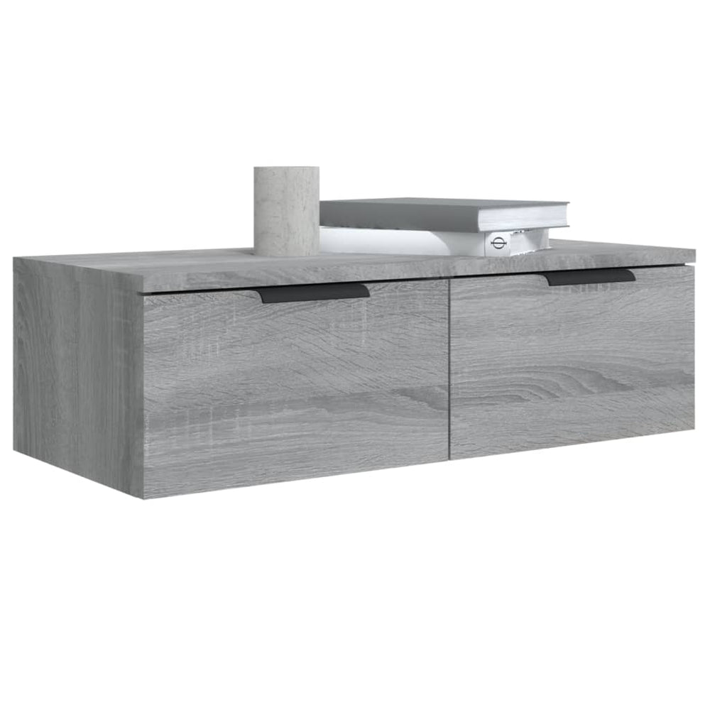 Wandkast 68x30x20 cm bewerkt hout grijs sonoma eikenkleurig MeubelReus