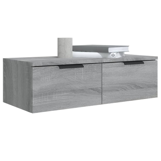 Wandkast 68x30x20 cm bewerkt hout grijs sonoma eikenkleurig MeubelReus