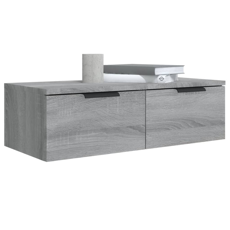 Wandkast 68x30x20 cm bewerkt hout grijs sonoma eikenkleurig MeubelReus