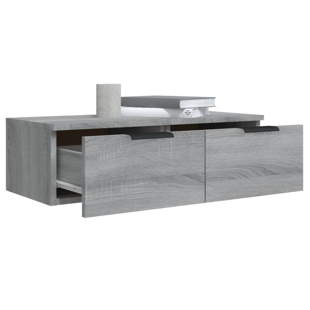 Wandkast 68x30x20 cm bewerkt hout grijs sonoma eikenkleurig MeubelReus