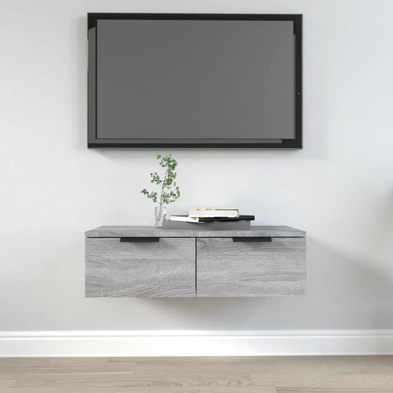 Wandkast 68x30x20 cm bewerkt hout grijs sonoma eikenkleurig MeubelReus