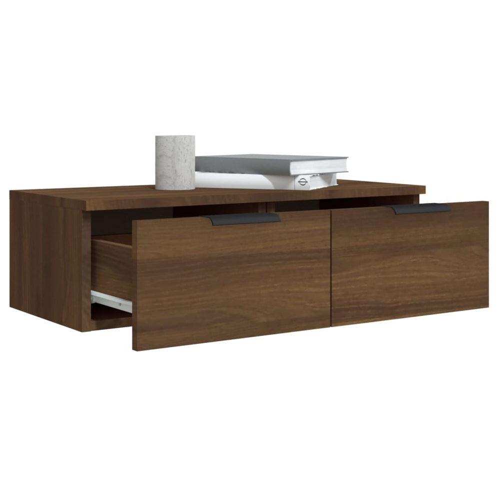 Wandkast 68x30x20 cm bewerkt hout bruineikenkleurig MeubelReus