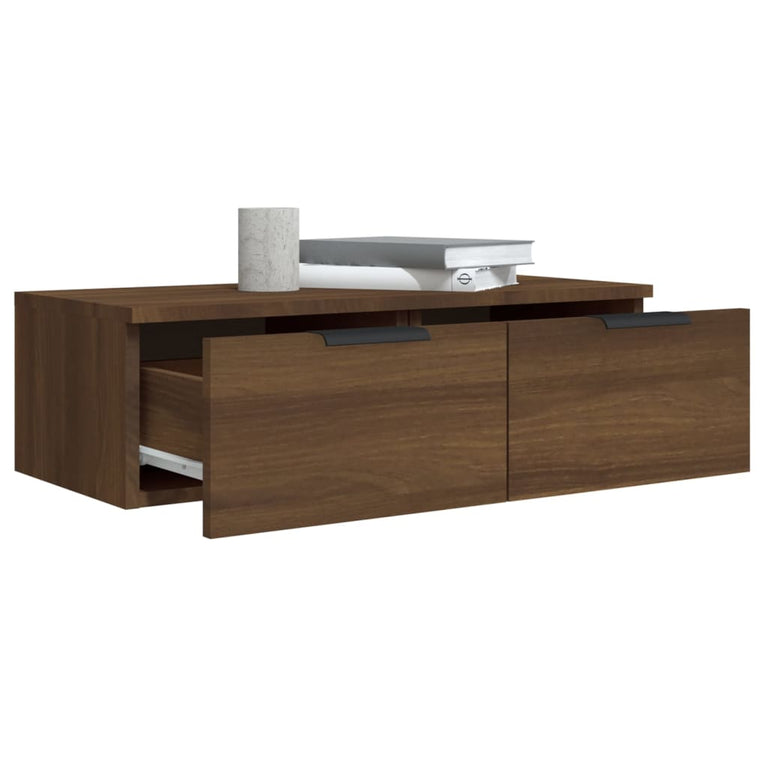 Wandkast 68x30x20 cm bewerkt hout bruineikenkleurig MeubelReus