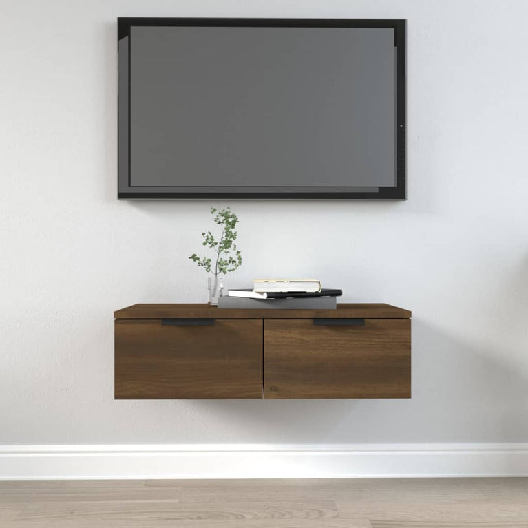 Wandkast 68x30x20 cm bewerkt hout bruineikenkleurig MeubelReus