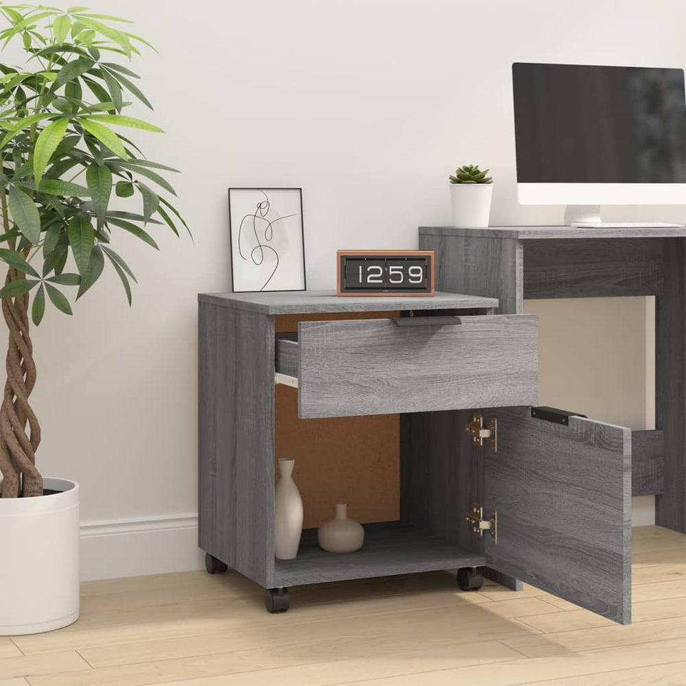 Dossierkast verrijdbaar 45x38x54 cm bewerkt hout grijs sonoma MeubelReus