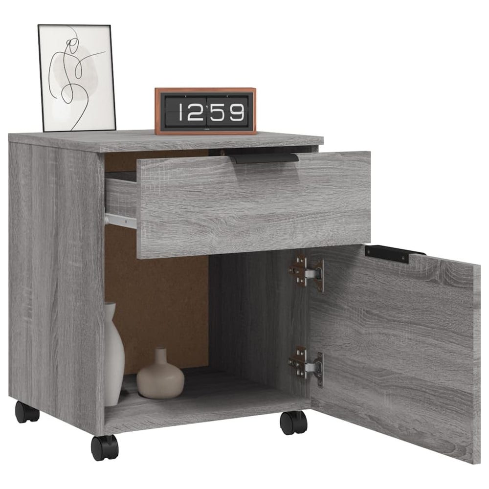 Dossierkast verrijdbaar 45x38x54 cm bewerkt hout grijs sonoma MeubelReus