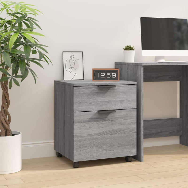 Dossierkast verrijdbaar 45x38x54 cm bewerkt hout grijs sonoma MeubelReus