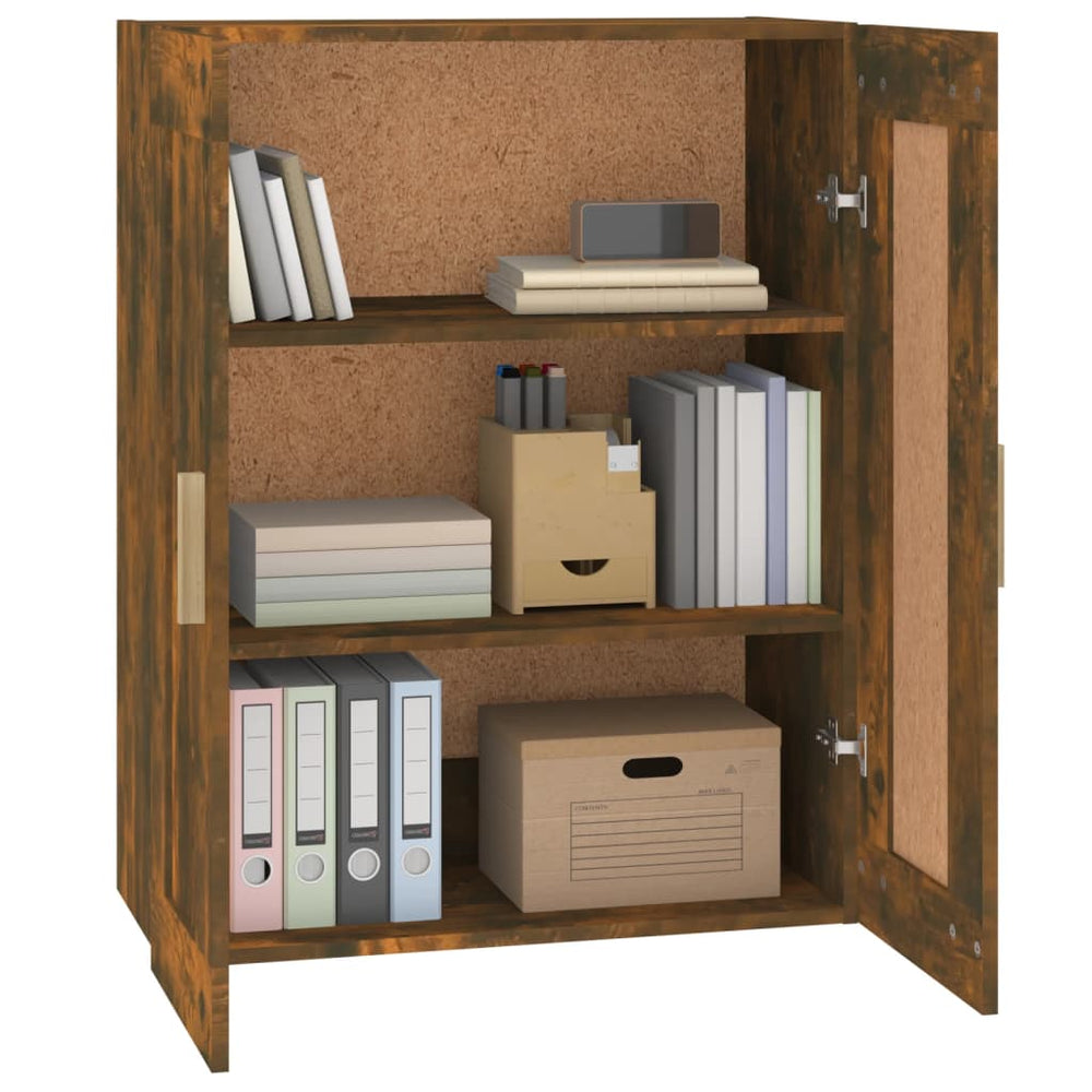 Wandkast 69,5x32,5x90 cm bewerkt hout gerookt eikenkleurig MeubelReus
