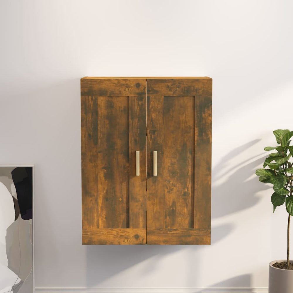 Wandkast 69,5x32,5x90 cm bewerkt hout gerookt eikenkleurig MeubelReus