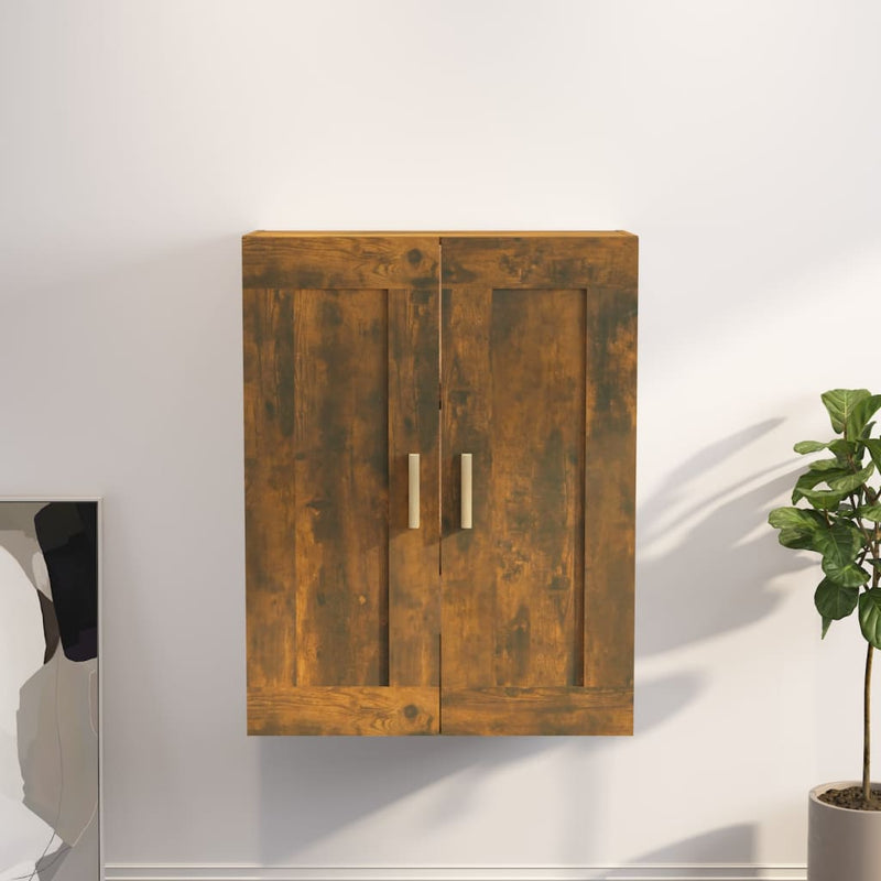 Wandkast 69,5x32,5x90 cm bewerkt hout gerookt eikenkleurig MeubelReus