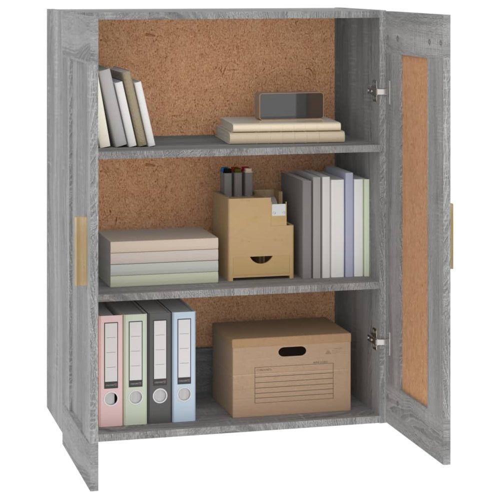 Wandkast 69,5x32,5x90 cm bewerkt hout grijs sonoma eikenkleurig MeubelReus
