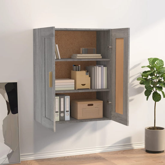 Wandkast 69,5x32,5x90 cm bewerkt hout grijs sonoma eikenkleurig MeubelReus