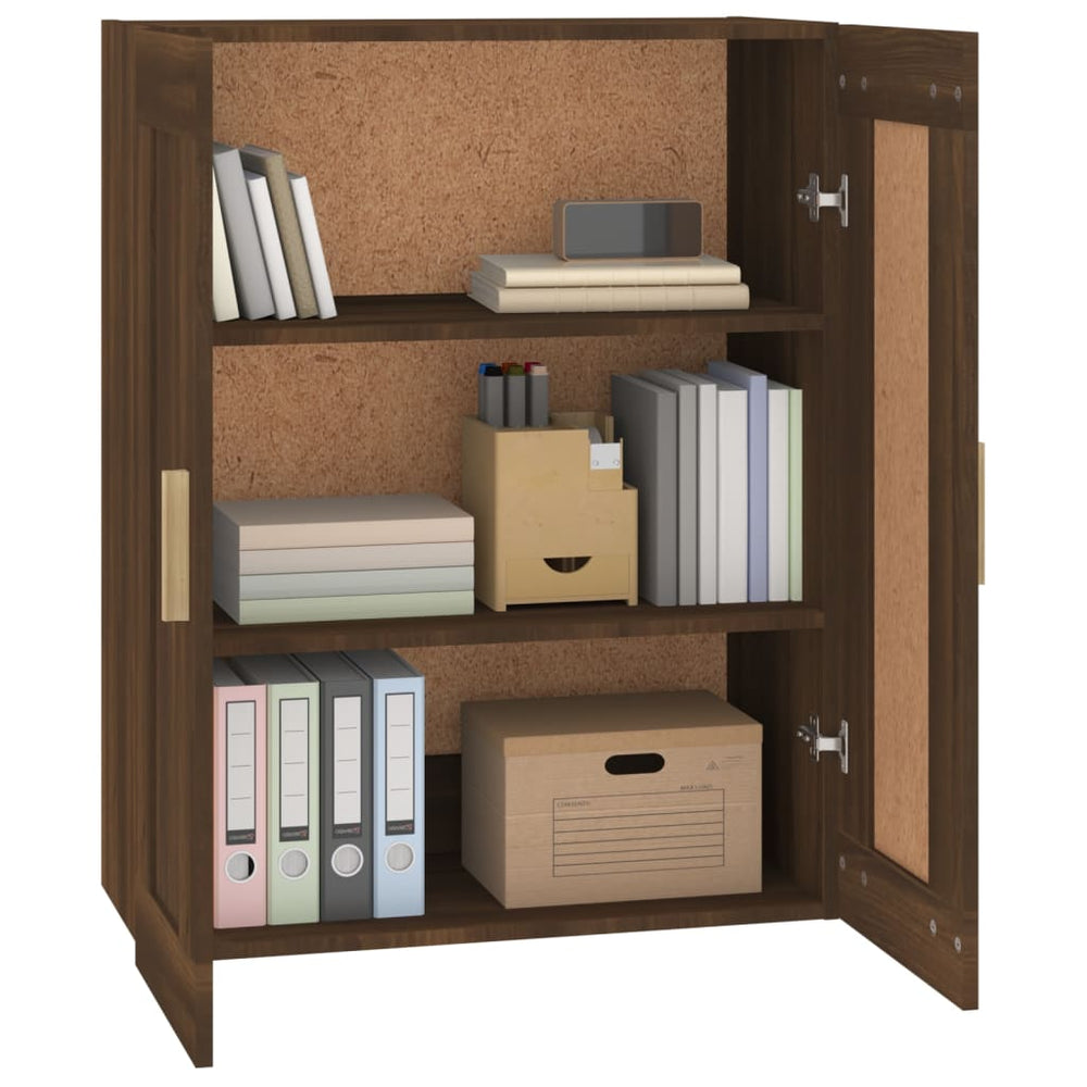 Wandkast 69,5x32,5x90 cm bewerkt hout bruin eikenkleur MeubelReus