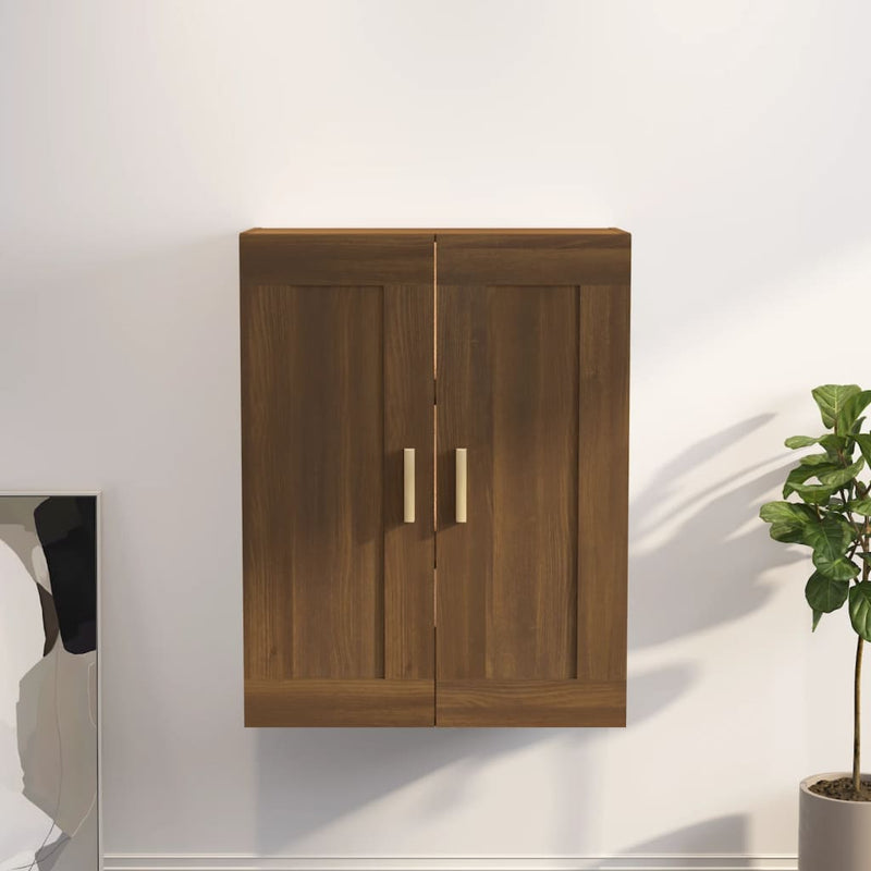 Wandkast 69,5x32,5x90 cm bewerkt hout bruin eikenkleur MeubelReus