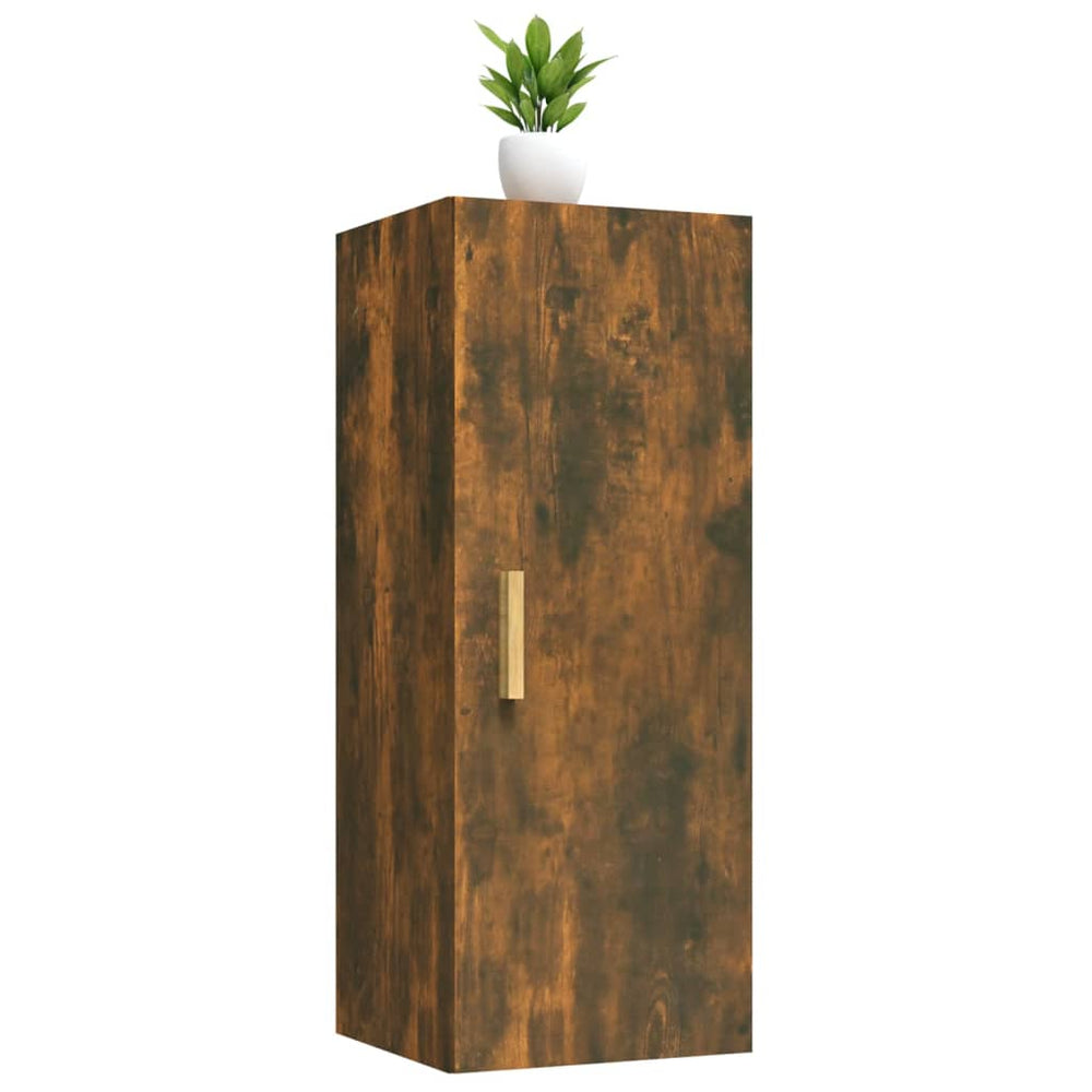 Wandkast 34,5x34x90 cm bewerkt hout gerookt eikenkleurig MeubelReus