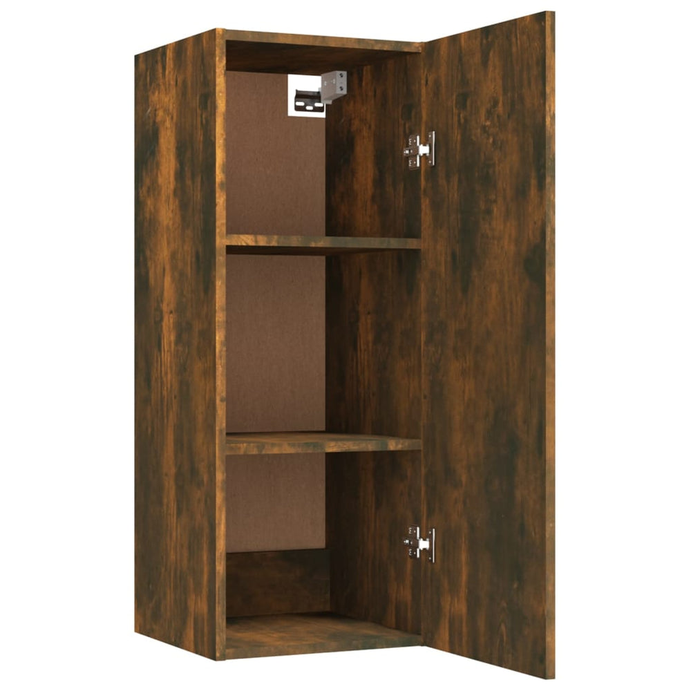 Wandkast 34,5x34x90 cm bewerkt hout gerookt eikenkleurig MeubelReus