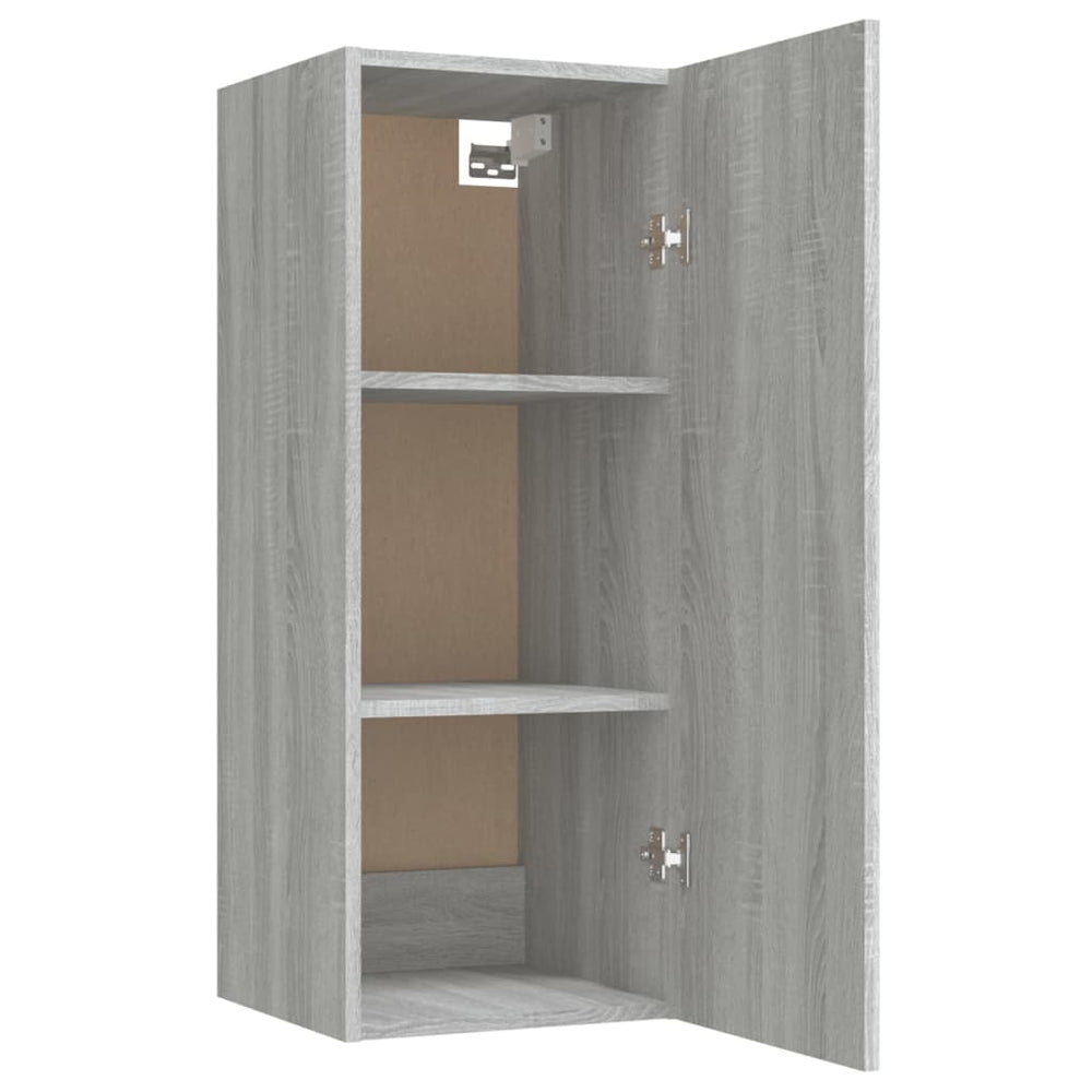 Wandkast 34,5x34x90 cm bewerkt hout grijs sonoma eikenkleurig MeubelReus