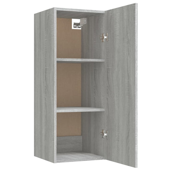 Wandkast 34,5x34x90 cm bewerkt hout grijs sonoma eikenkleurig MeubelReus
