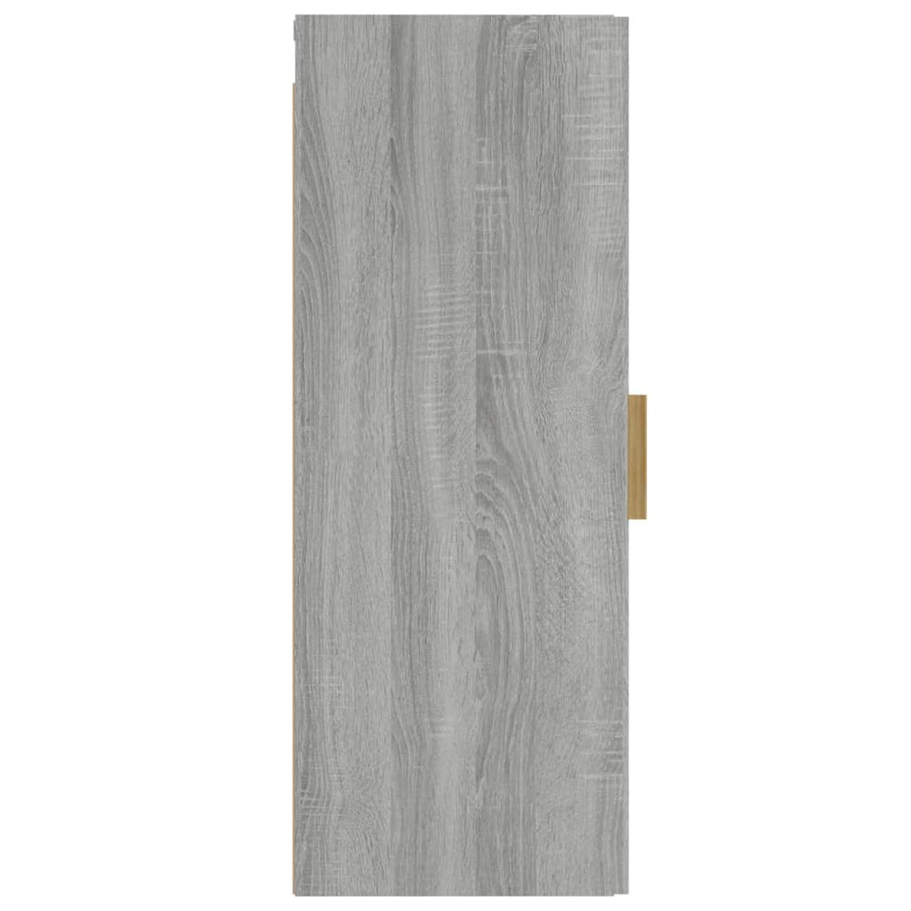 Wandkast 34,5x34x90 cm bewerkt hout grijs sonoma eikenkleurig MeubelReus