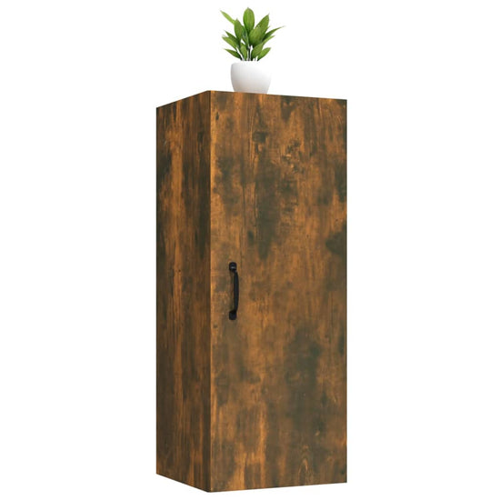 Wandkast 34,5x34x90 cm bewerkt hout gerookt eikenkleurig MeubelReus