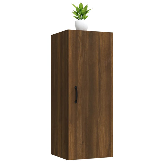 Wandkast 34,5x34x90 cm bewerkt hout bruineikenkleurig MeubelReus
