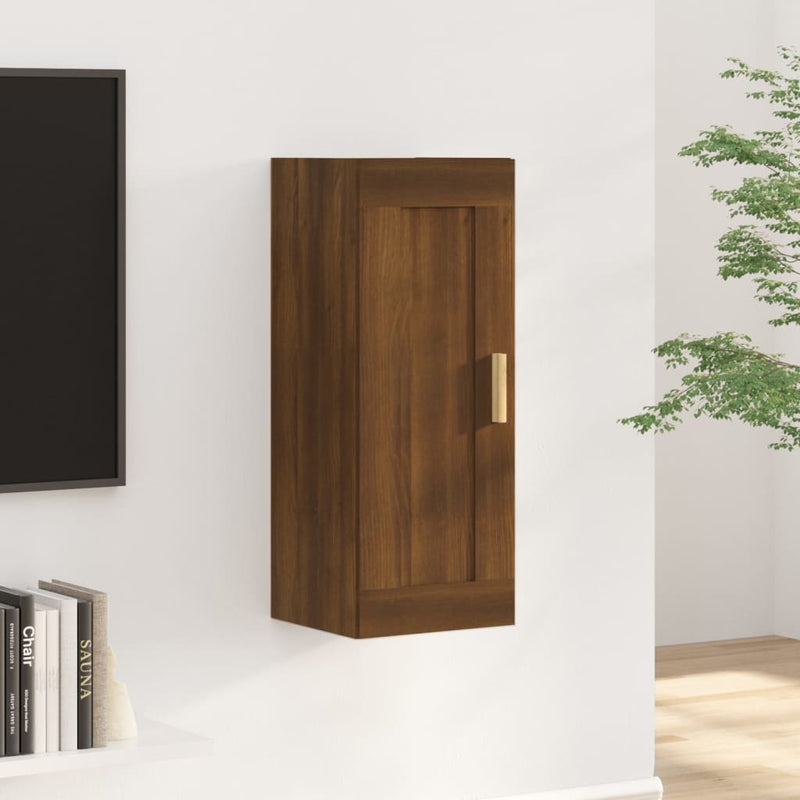 Wandkast 35x34x90 cm bewerkt hout bruineikenkleurig MeubelReus