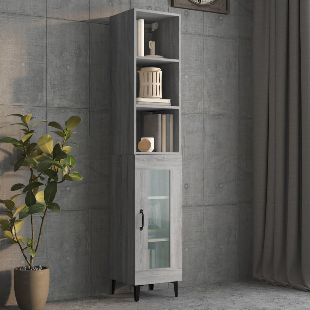 Wandkast 34,5x32,5x90 cm bewerkt hout grijs sonoma eikenkleurig MeubelReus
