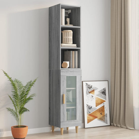 Wandkast 34,5x32,5x90 cm bewerkt hout grijs sonoma eikenkleurig MeubelReus